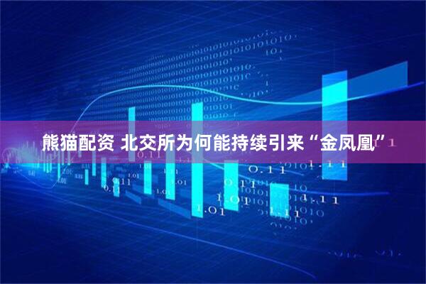 熊猫配资 北交所为何能持续引来“金凤凰”